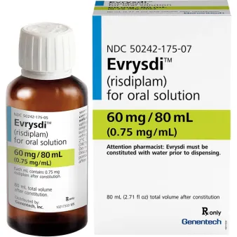 Эврисди Рисдиплам :: Risdiplam Evrysdi пор. для приг. р-ра для ор. прим. 60мг/80мл 0,75мг/мл